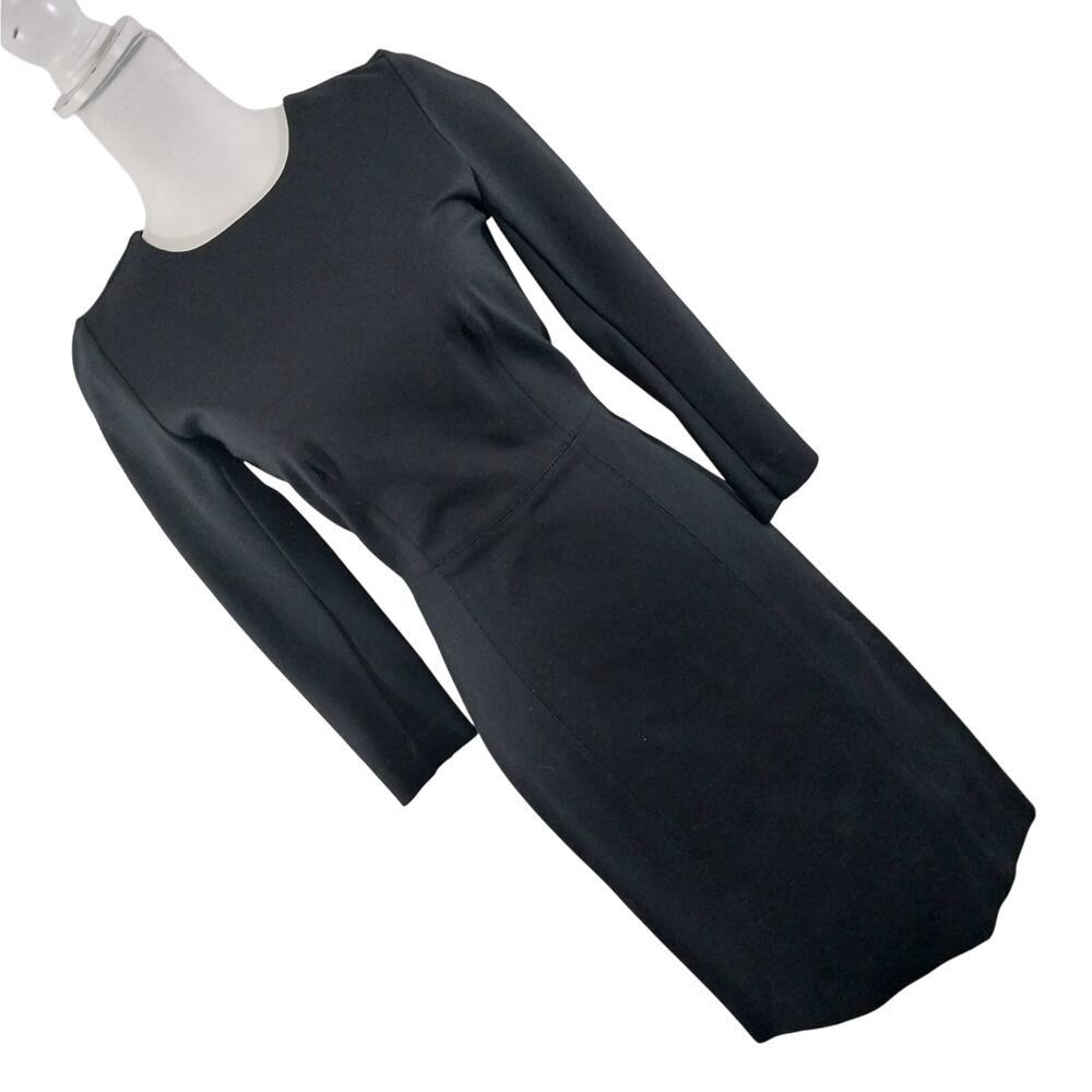 NWOT! J. CREW! LUXE BLACK HEAVIER WEIGHT STRETCH LONG SLEEVE SLEEK DRESS! SZ 2